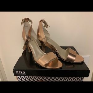 Metallic rose-gold sandals